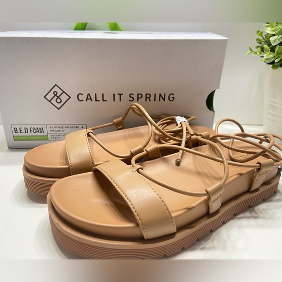 NEW Aldo Call It Spring Jayda Women’s Vegan Sandals Beige 6.5 - Picture 6 of 14